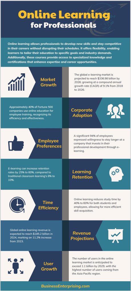 Online Learning for Professionals Infographic