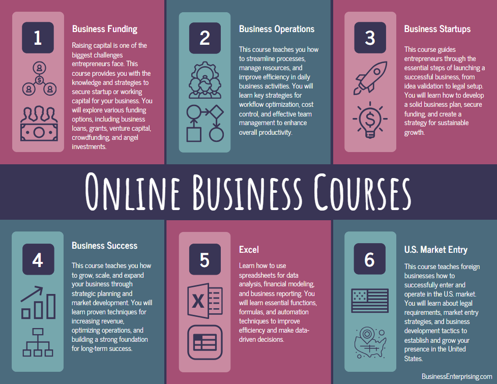 Online Business Courses Infographic