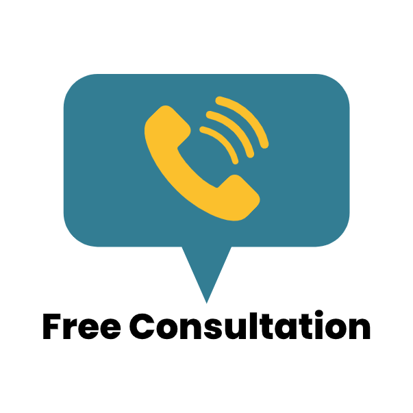 Free Consultation Phone in Talk Bubble