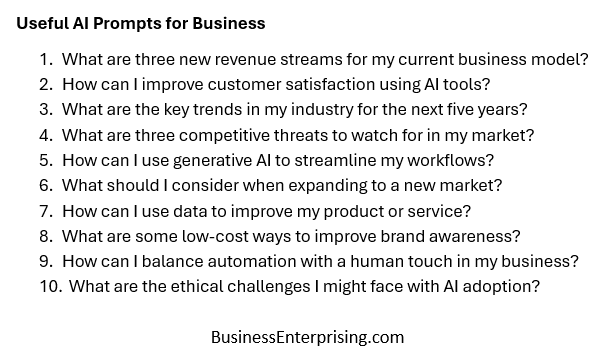 Useful AI Prompts for Business