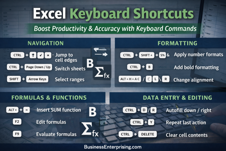 Excel Shortcuts Infographic