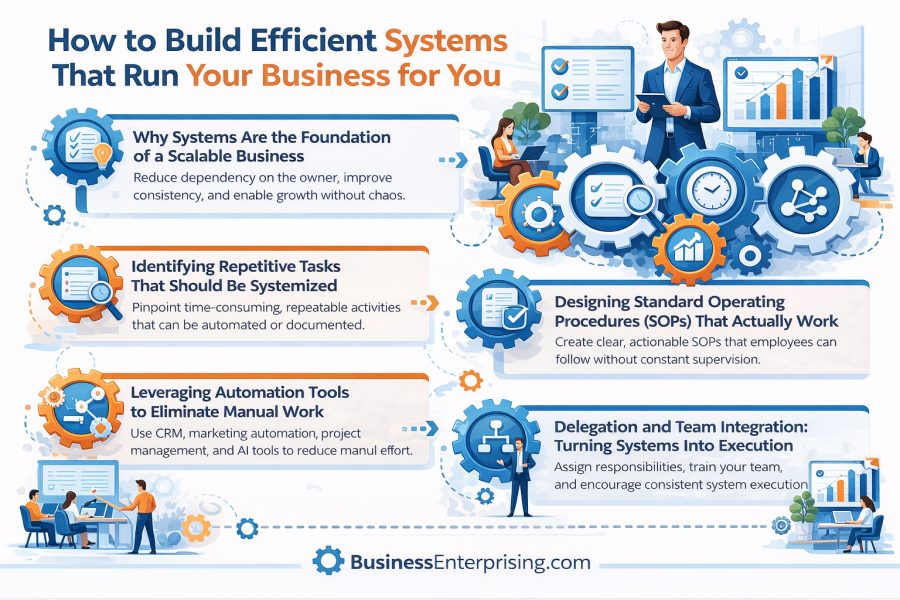 Building efficient business systems infographic