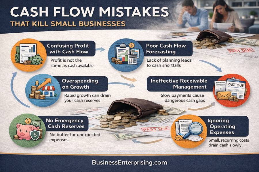 Cash flow mistakes infographic