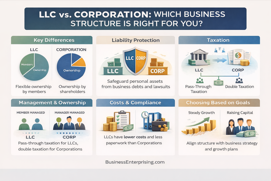 LLC vs. Corporation Infographic