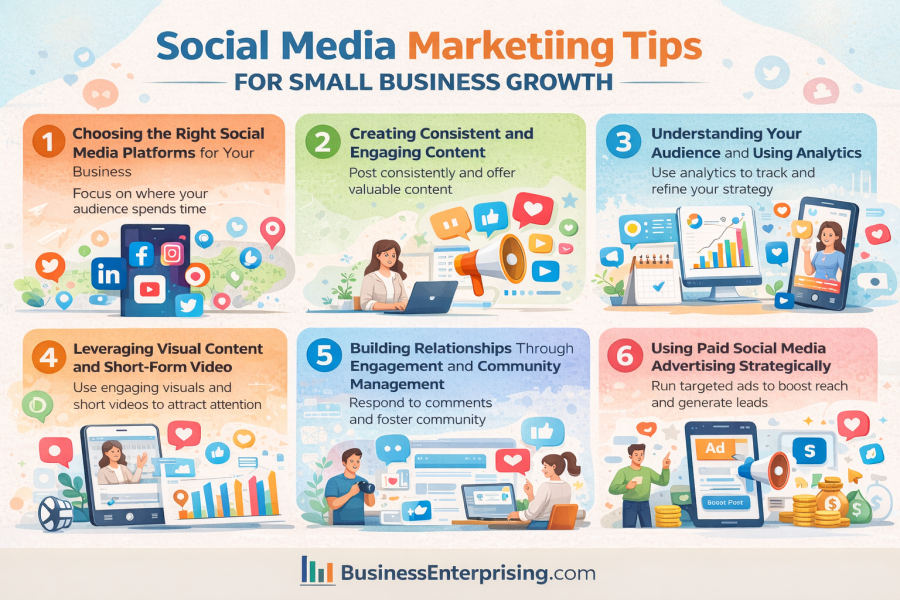 Social media tips infographic